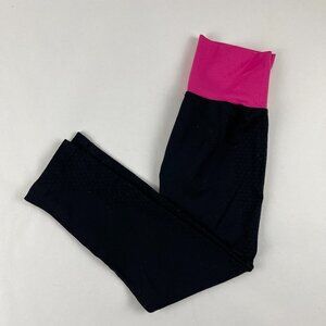 JC Penny Womens Leggings Black Pink Small